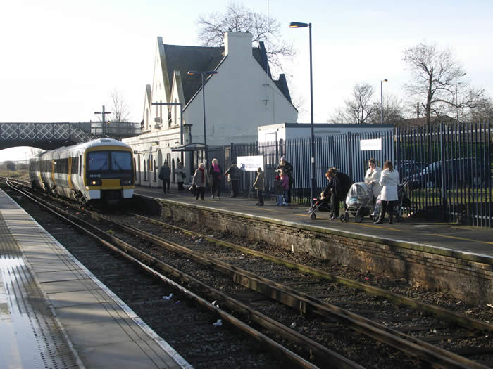 Class 466 unit arriving at Queenborough from Sittingbourne